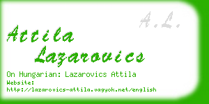 attila lazarovics business card